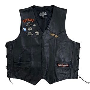 Harley-Davidson Leather Gallery patch n pinned vest size 50
